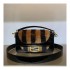 Fendi Patent Leather And Sheepskin Baguette Bag 8BR600