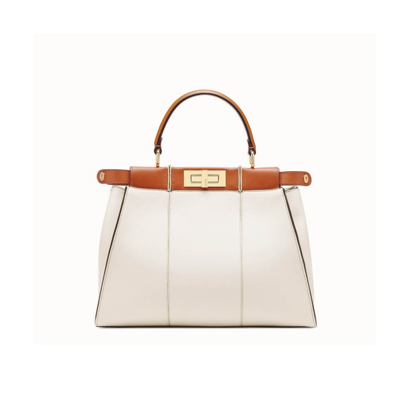 Fendi Peekaboo Iconic Medium Leather Bag 8BN290 White