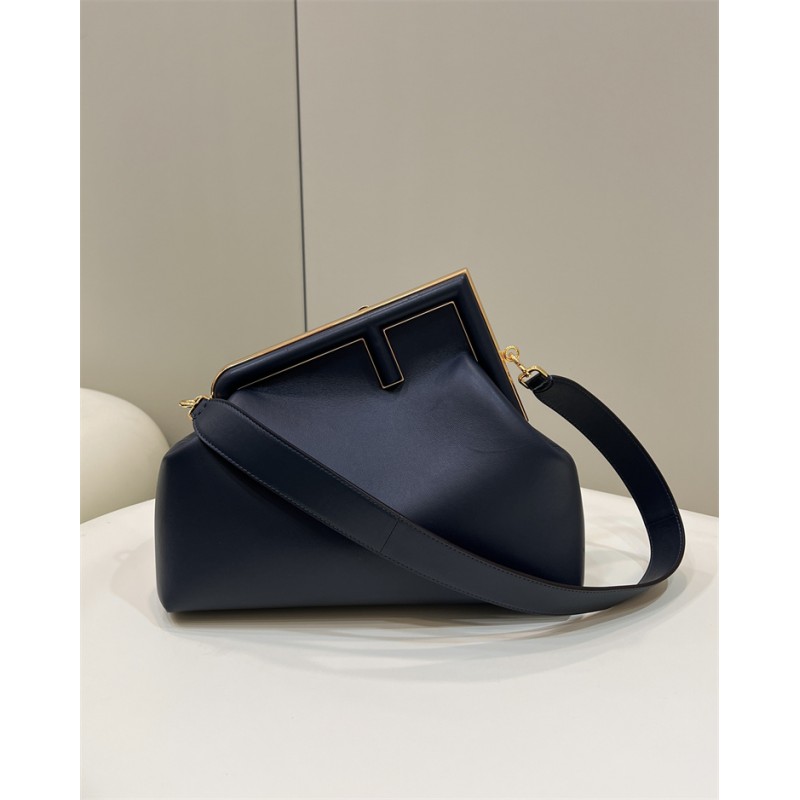 Fendi First Medium Dark Blue leather bag 8BP127ABVEF0J27