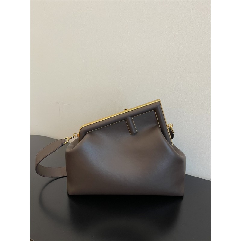 Fendi First Medium Brown leather bag 8BP127ABVEF0L1B