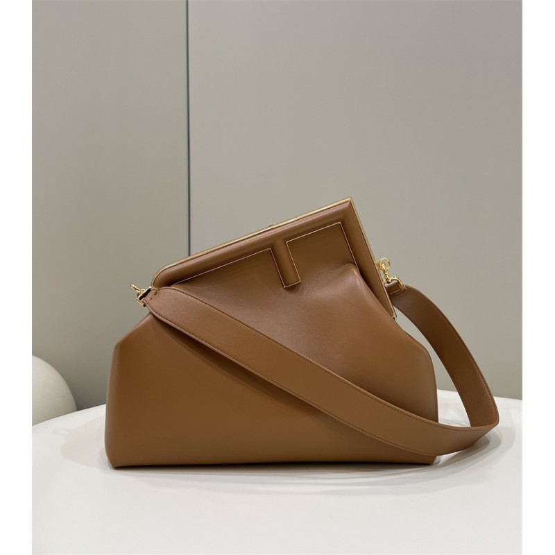 Fendi First Medium Brown leather bag 8BP127ABVEF0NYJ