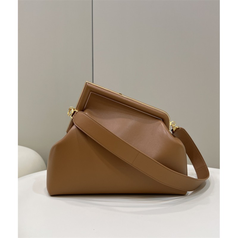 Fendi First Medium Brown leather bag 8BP127ABVEF0NYJ