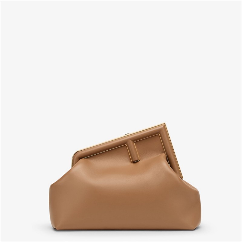 Fendi First Medium Beige leather bag 8BP127ABVEF11WP
