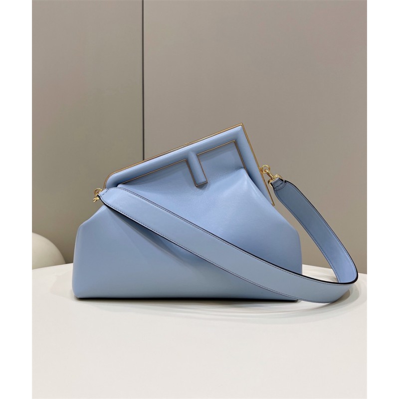 Fendi First Medium Light blue leather bag 8BP127ABVEF1993