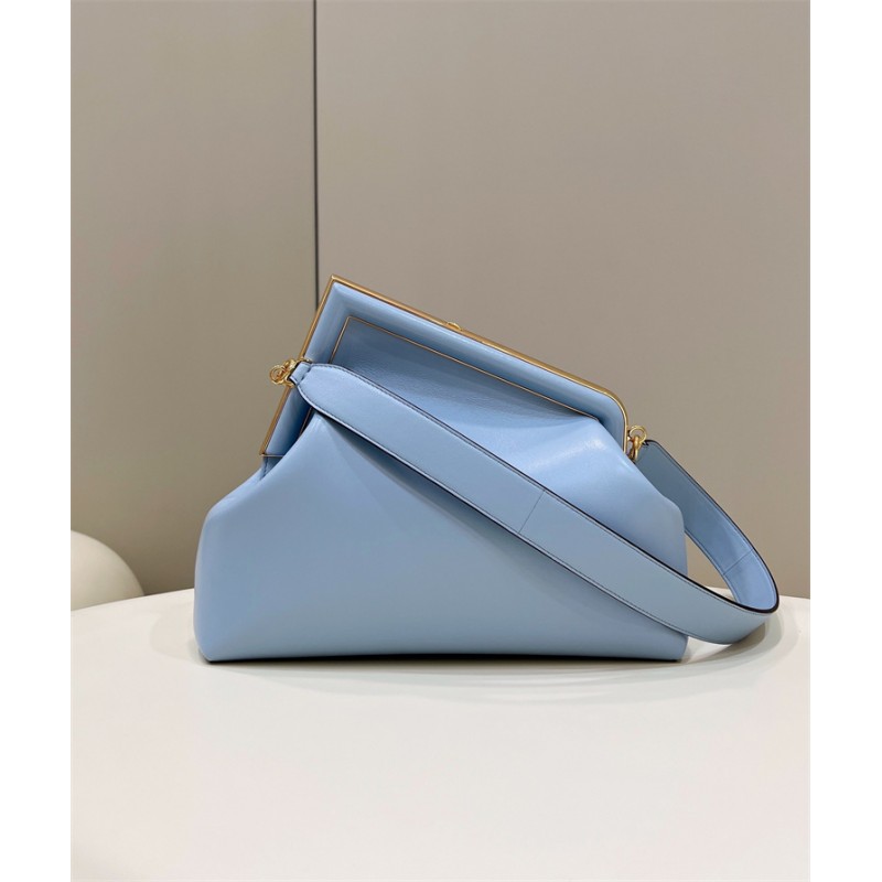 Fendi First Medium Light blue leather bag 8BP127ABVEF1993