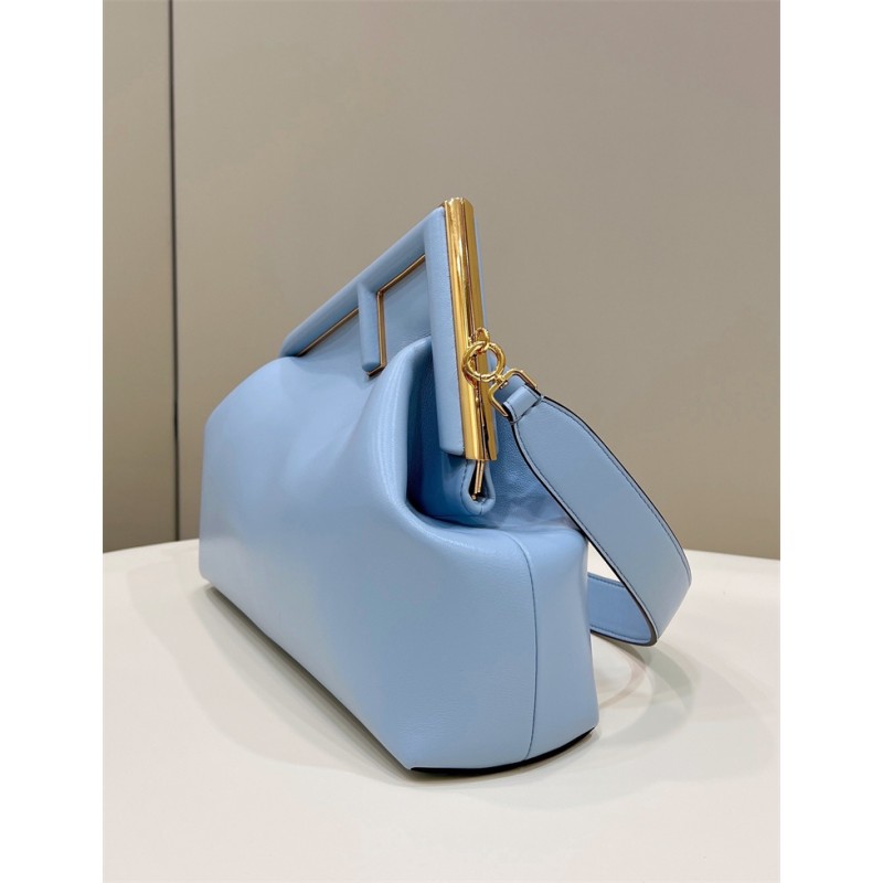 Fendi First Medium Light blue leather bag 8BP127ABVEF1993