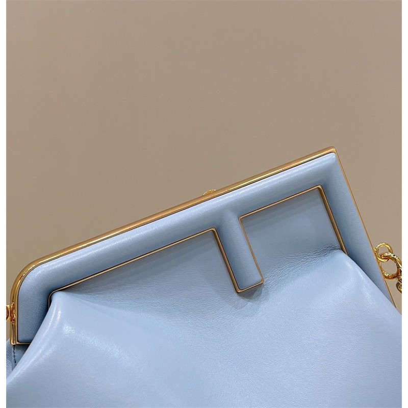 Fendi First Medium Light blue leather bag 8BP127ABVEF1993
