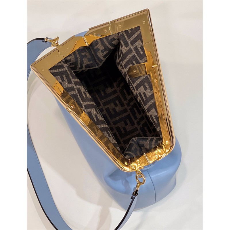 Fendi First Medium Light blue leather bag 8BP127ABVEF1993