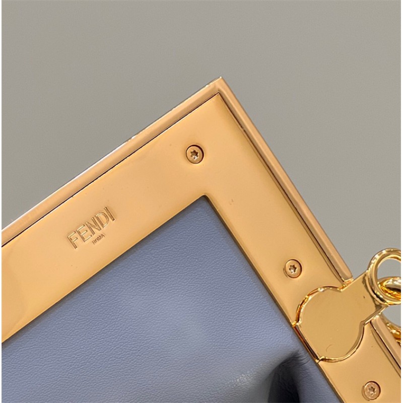 Fendi First Small Grey flannel bag with embroidery 8BP127AHNGF0GES