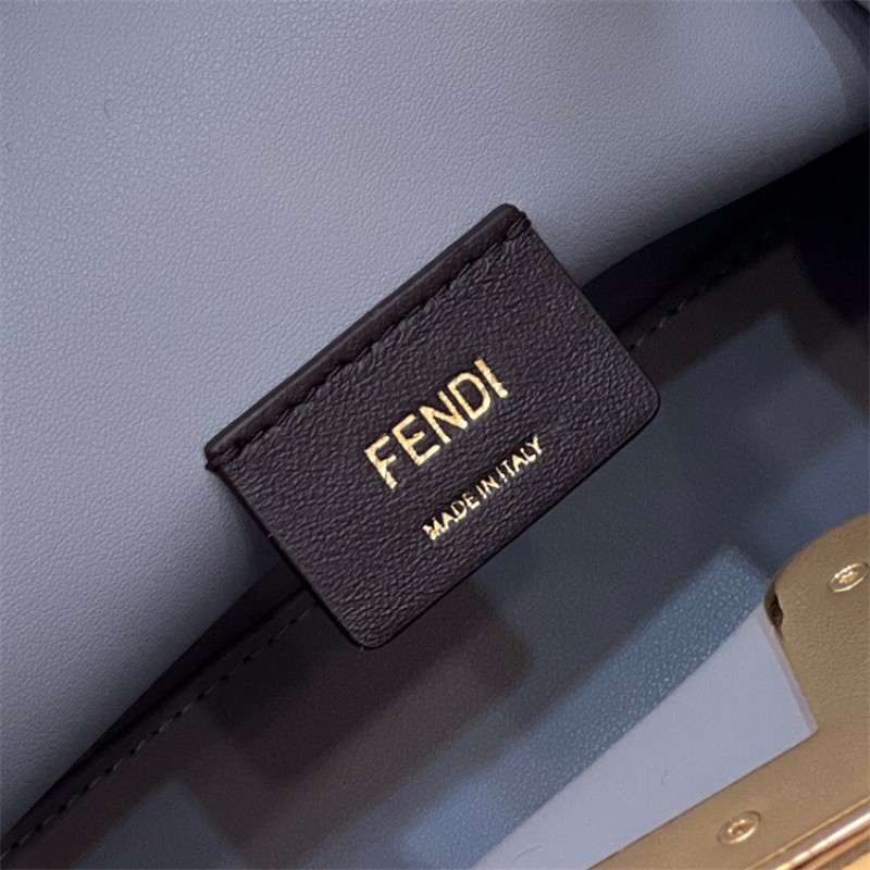 Fendi First Small Grey flannel bag with embroidery 8BP127AHNGF0GES