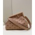 Fendi First Medium Beige flannel bag with embroidery 8BP127AHNGF0J2D