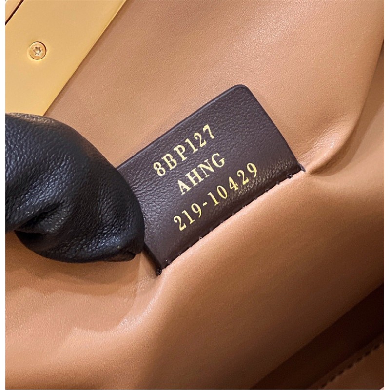 Fendi First Medium Beige flannel bag with embroidery 8BP127AHNGF0J2D