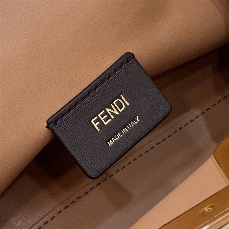 Fendi First Small Beige flannel bag with embroidery 8BP127AHNGF0SML
