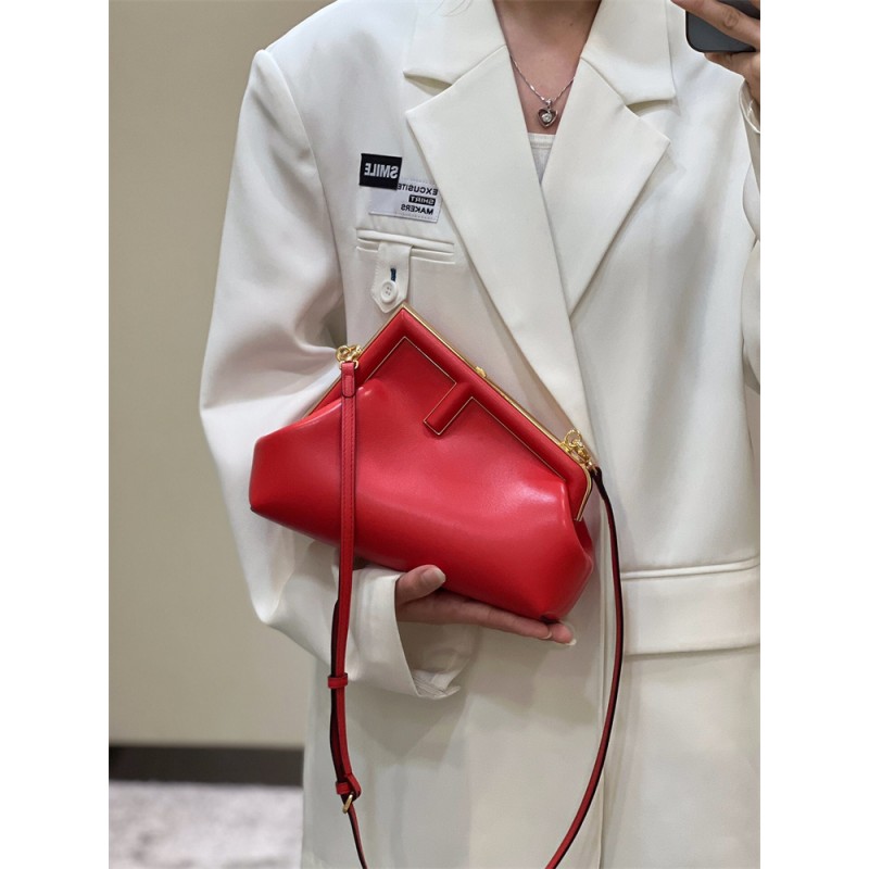 Fendi First Small Red leather bag 8BP129ABVEF0C3Q