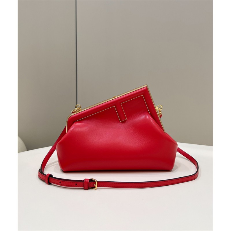 Fendi First Small Red leather bag 8BP129ABVEF0C3Q
