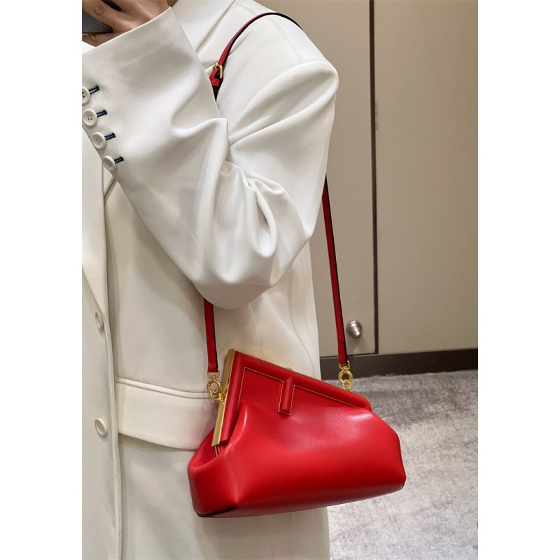 Fendi First Small Red leather bag 8BP129ABVEF0C3Q
