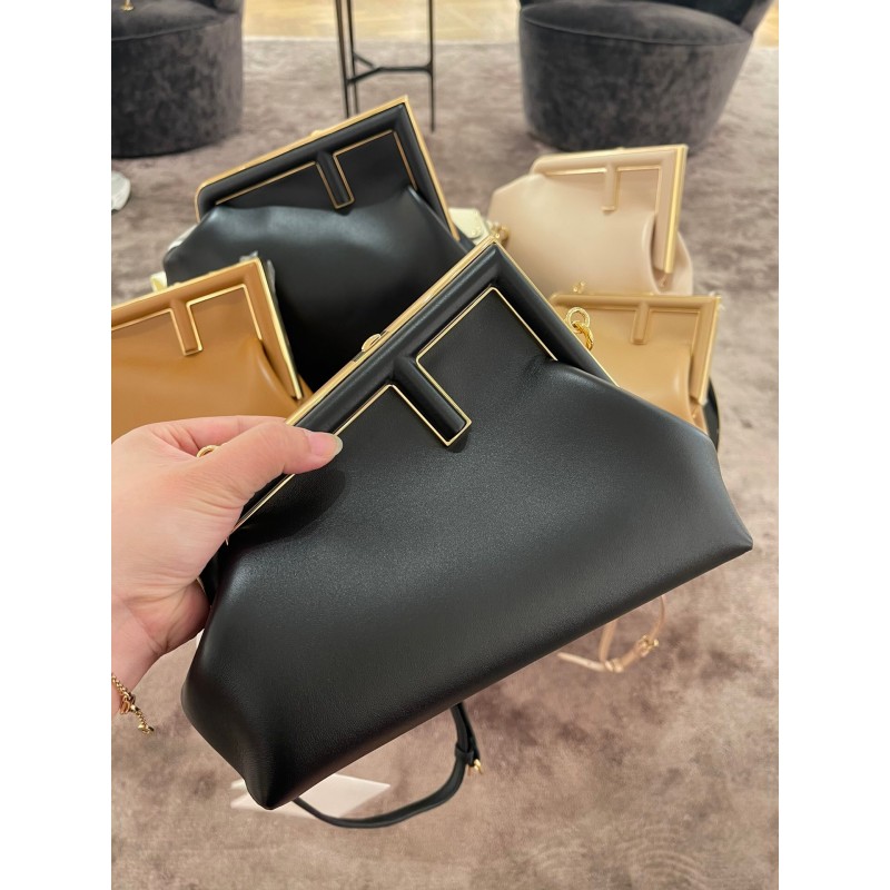 Fendi First Small Black leather bag 8BP129ABVEF0KUR