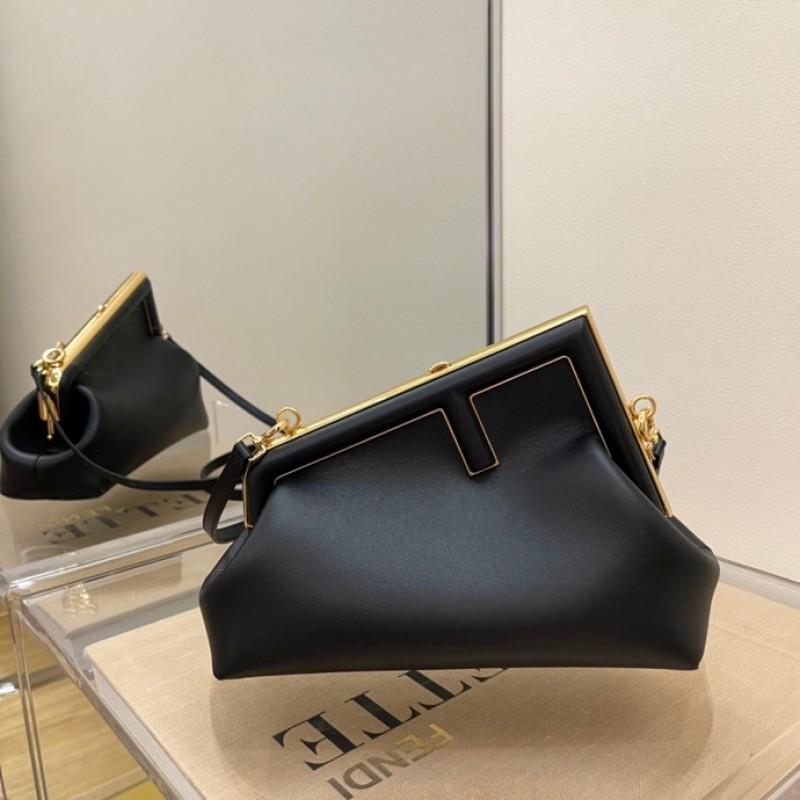 Fendi First Small Black leather bag 8BP129ABVEF0KUR