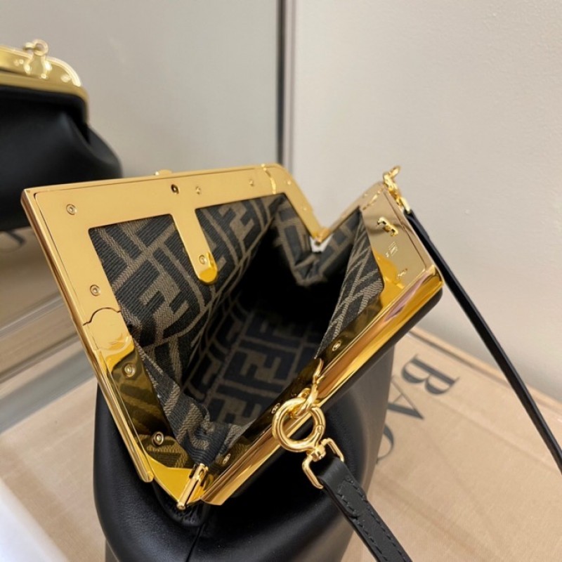 Fendi First Small Black leather bag 8BP129ABVEF0KUR