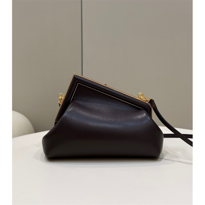 Fendi First Small Dark Brown leather bag 8BP129ABVEF0L1B