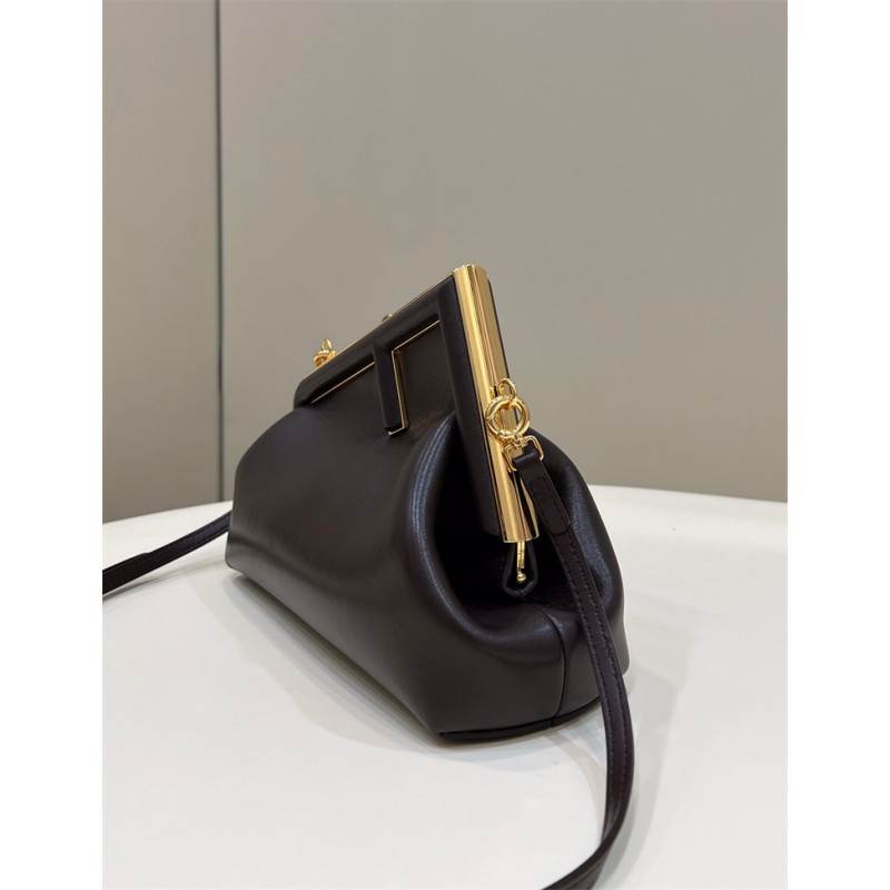 Fendi First Small Dark Brown leather bag 8BP129ABVEF0L1B