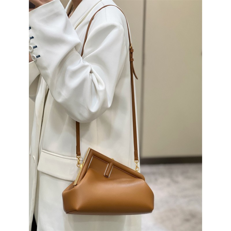 Fendi First Small Brown leather bag 8BP129ABVEF0NYJ