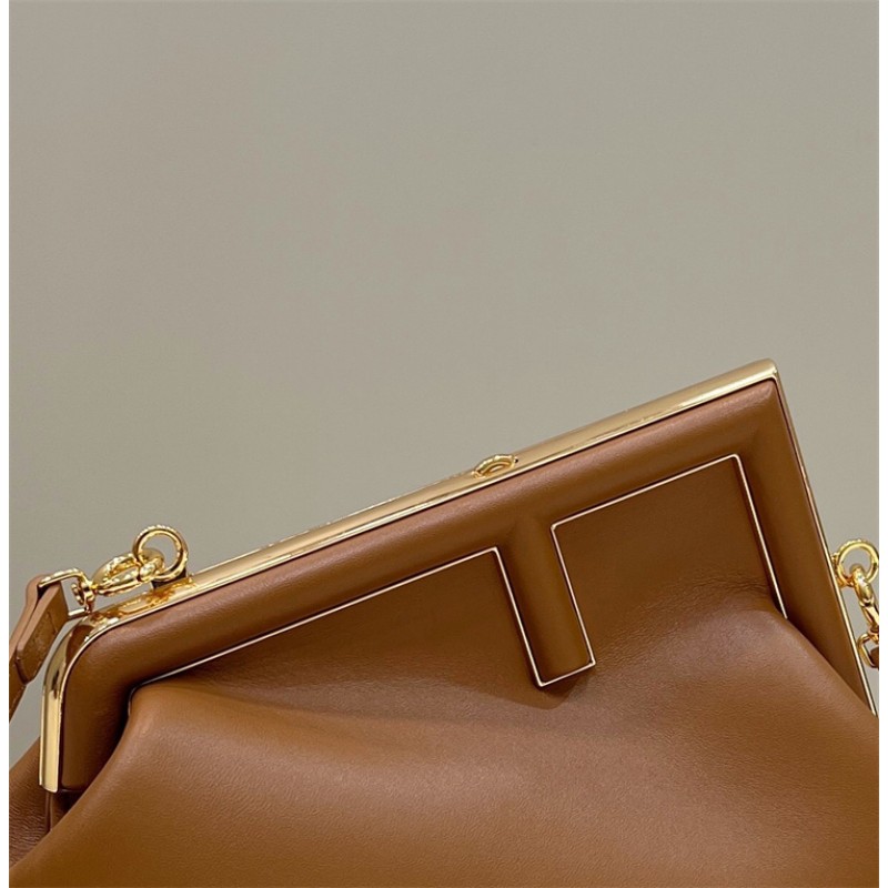 Fendi First Small Brown leather bag 8BP129ABVEF0NYJ