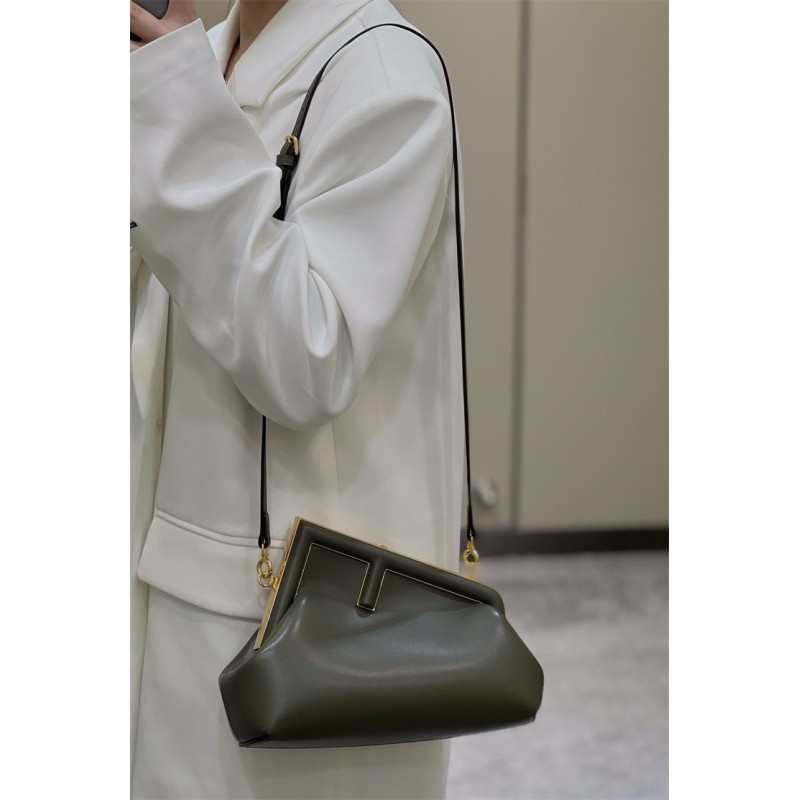 Fendi First Small Green leather bag 8BP129ABVEF14QW