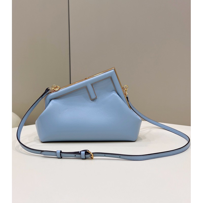 Fendi First Small Light Blue leather bag 8BP129ABVEF1993