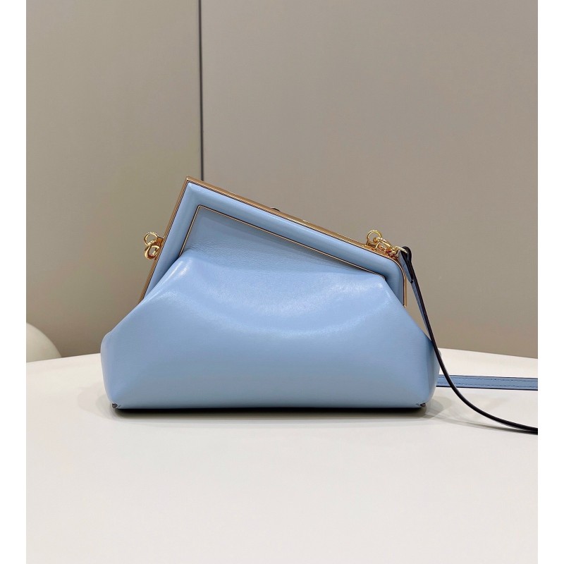 Fendi First Small Light Blue leather bag 8BP129ABVEF1993