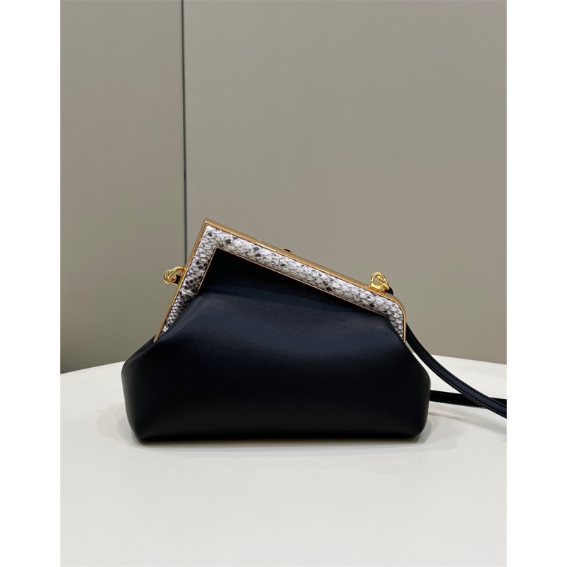 Fendi First Small Black leather and python leather bag 8BP129AGWRF1G5K