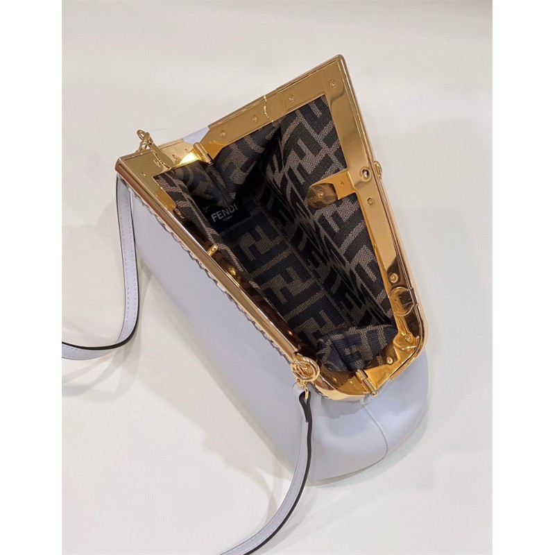 Fendi First Small White leather bag with exotic details 8BP129AGWRF1GEN