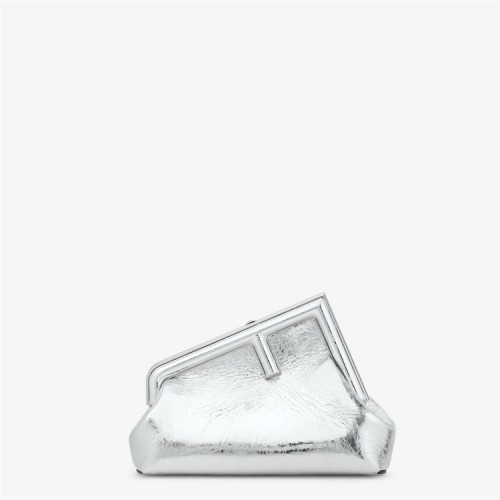 Fendi First Small Silver laminated leather bag 8BP129AISPF0MK5