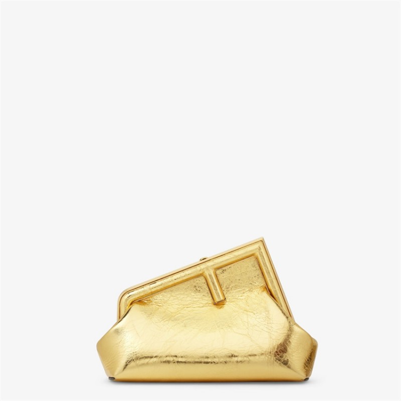 Fendi First Small Gold laminated leather bag 8BP129AISPF0RXU