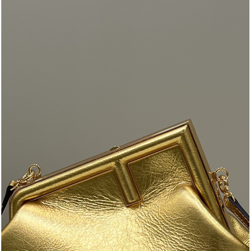 Fendi First Small Gold laminated leather bag 8BP129AISPF0RXU