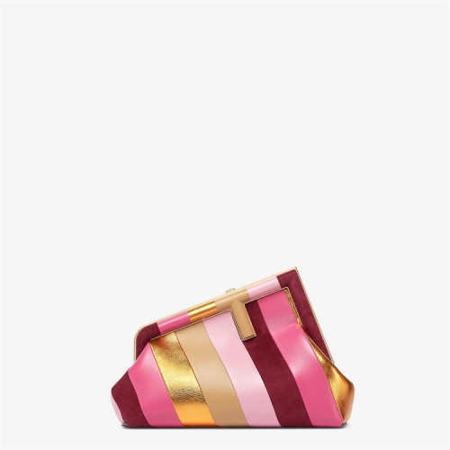 Fendi First Small Leather bag with multicolor inlay 8BP129AJS8F0MWU