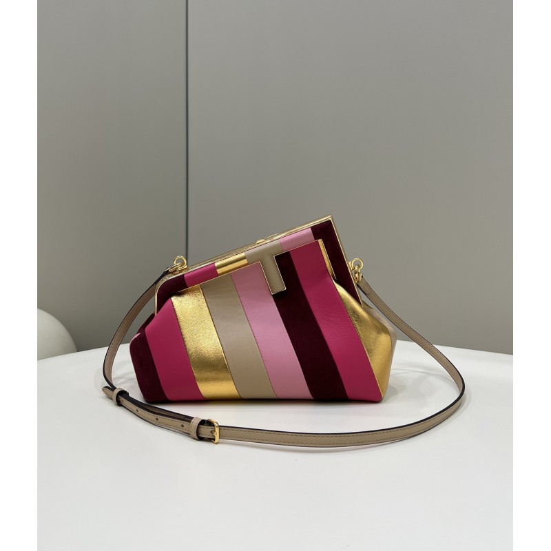 Fendi First Small Leather bag with multicolor inlay 8BP129AJS8F0MWU