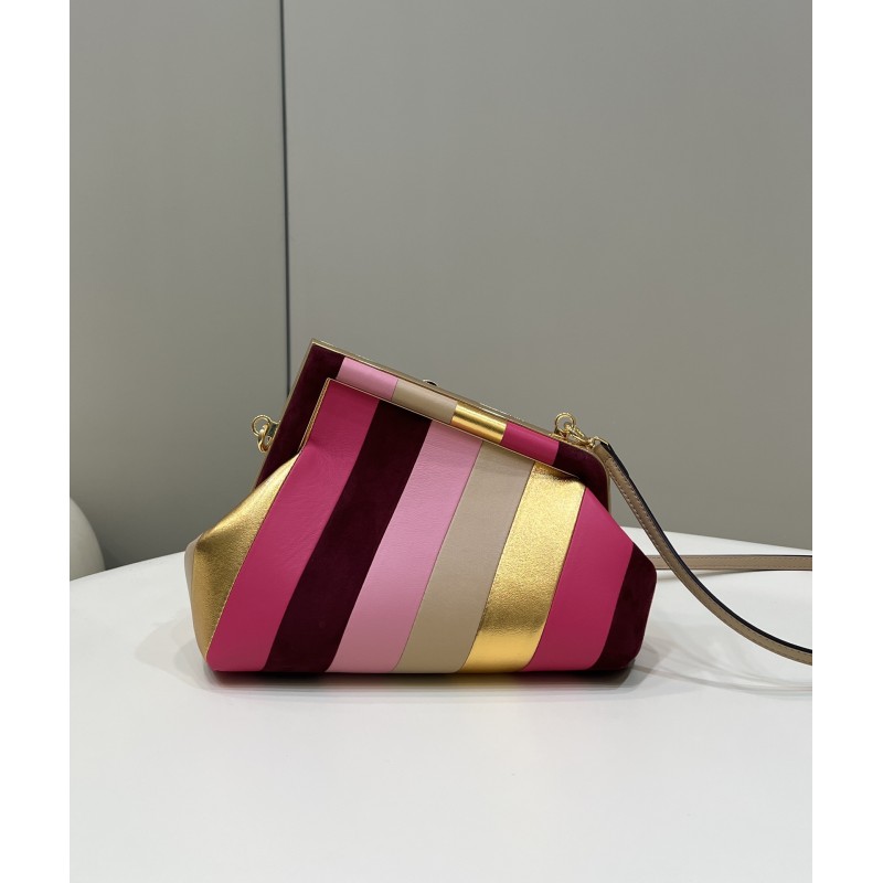 Fendi First Small Leather bag with multicolor inlay 8BP129AJS8F0MWU