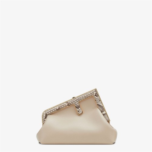 Fendi First Small Pink leather and python leather bag 8BP129AKKUF1HOP