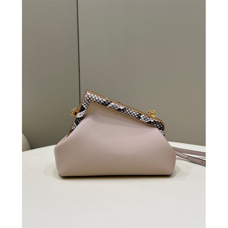Fendi First Small Pink leather and python leather bag 8BP129AKKUF1HOP
