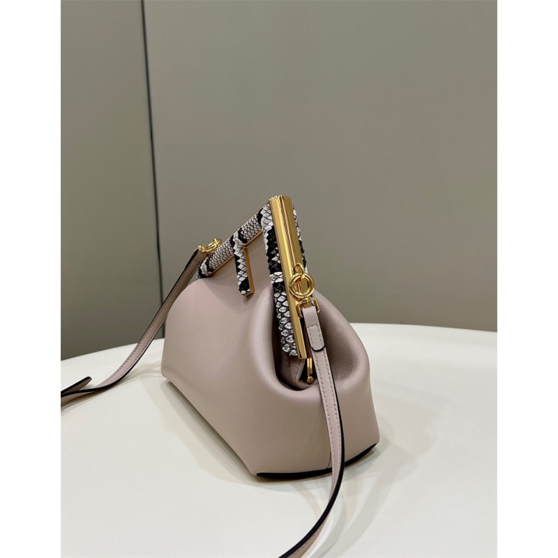 Fendi First Small Pink leather and python leather bag 8BP129AKKUF1HOP