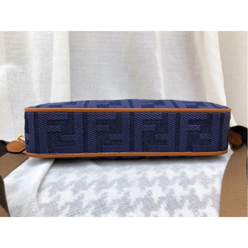 Fendi Iconic medium Baguette canvas bag dark blue 8BR600A9P2F1A18