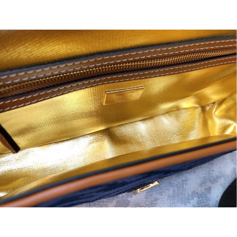 Fendi Iconic medium Baguette canvas bag dark blue 8BR600A9P2F1A18