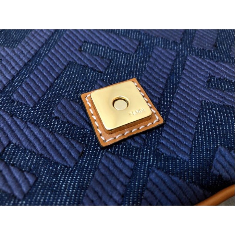 Fendi Iconic medium Baguette canvas bag dark blue 8BR600A9P2F1A18