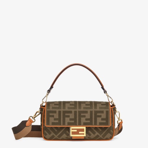 Fendi Iconic medium Baguette canvas bag green 8BR600A9P6F1891