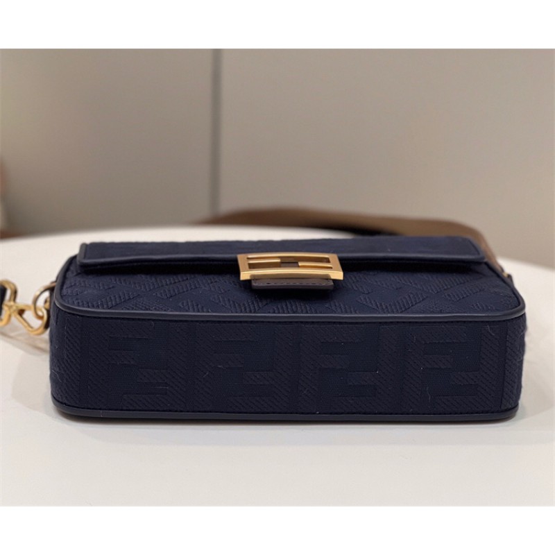 Fendi Iconic medium Baguette canvas bag dark blue 8BR600AC9OF19PO