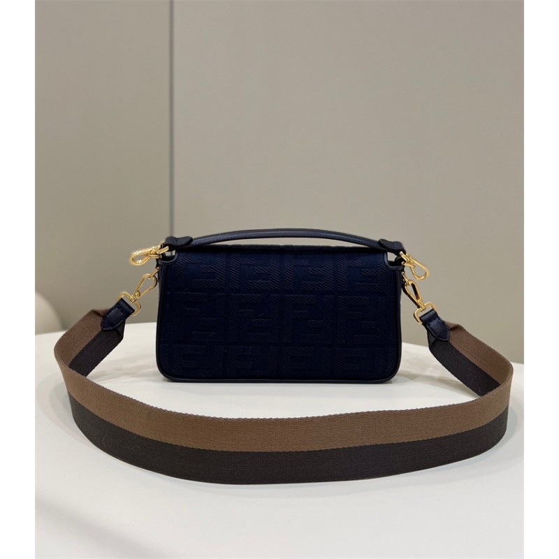 Fendi Iconic medium Baguette canvas bag dark blue 8BR600AC9OF19PO
