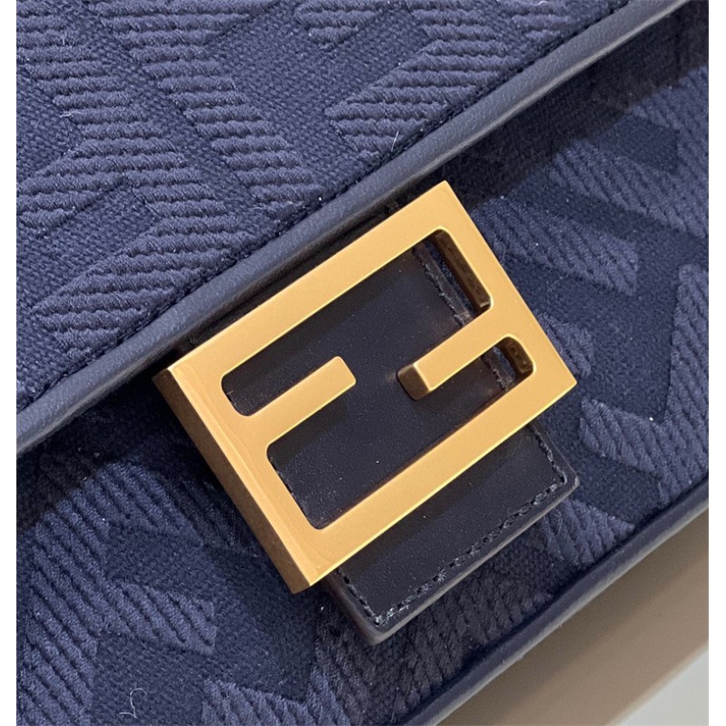 Fendi Iconic medium Baguette canvas bag dark blue 8BR600AC9OF19PO