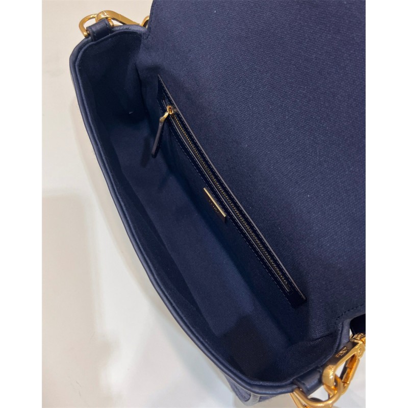 Fendi Iconic medium Baguette canvas bag dark blue 8BR600AC9OF19PO