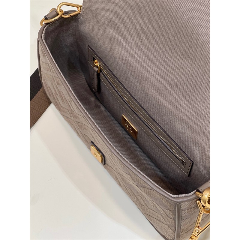 Fendi Iconic medium Baguette grey canvas bag 8BR600AC9OF1F7M